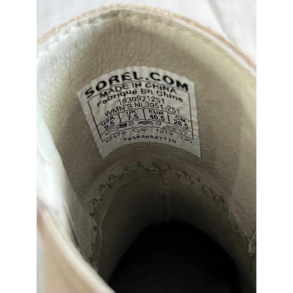 Sorel Beige Suede Wedge Rain Boots In 9 1/2
